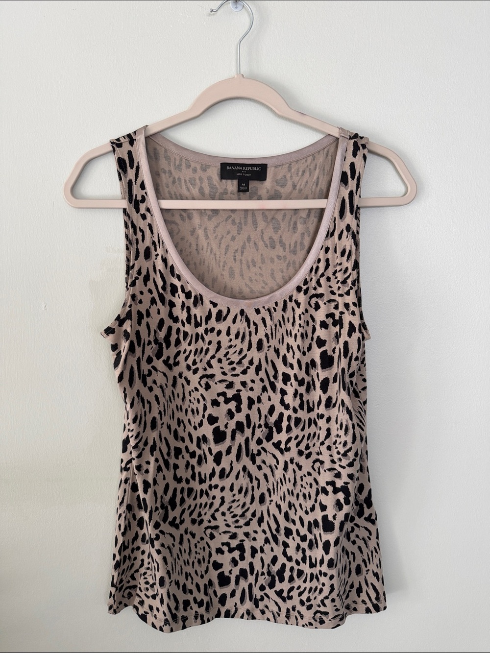 Banana Republic Leopard Print Scoop Neck Tank - Taupe & Black